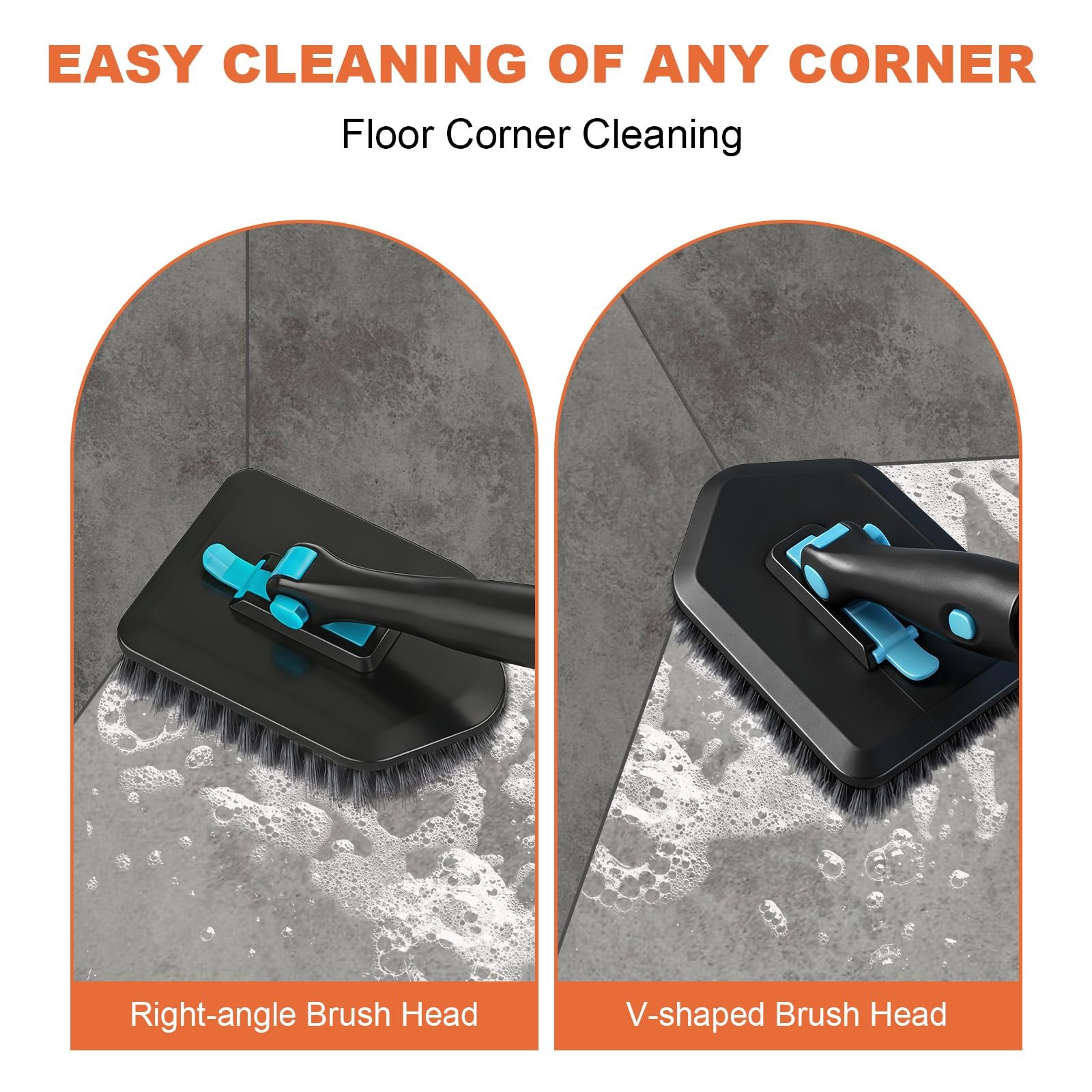 Long Handled Scrub Brush for Shower,3-in-1 Cleaning Brushes with 3 Different …