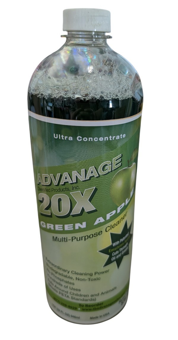 ADVANAGE 20X Green Apple Multi-Purpose Cleaner Concentrated 32oz New