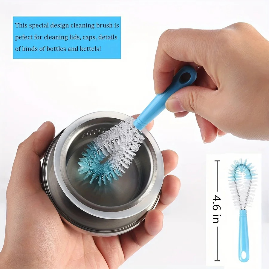 8-Pack Long Bottle Cleaning Brush Set for Wine & Thermos