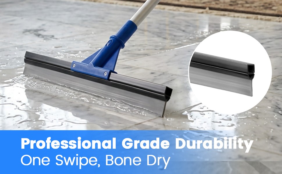 Floor Squeegee for Concrete Floor, 17.5″ Heavy Duty Squeegee Broom for Floor,