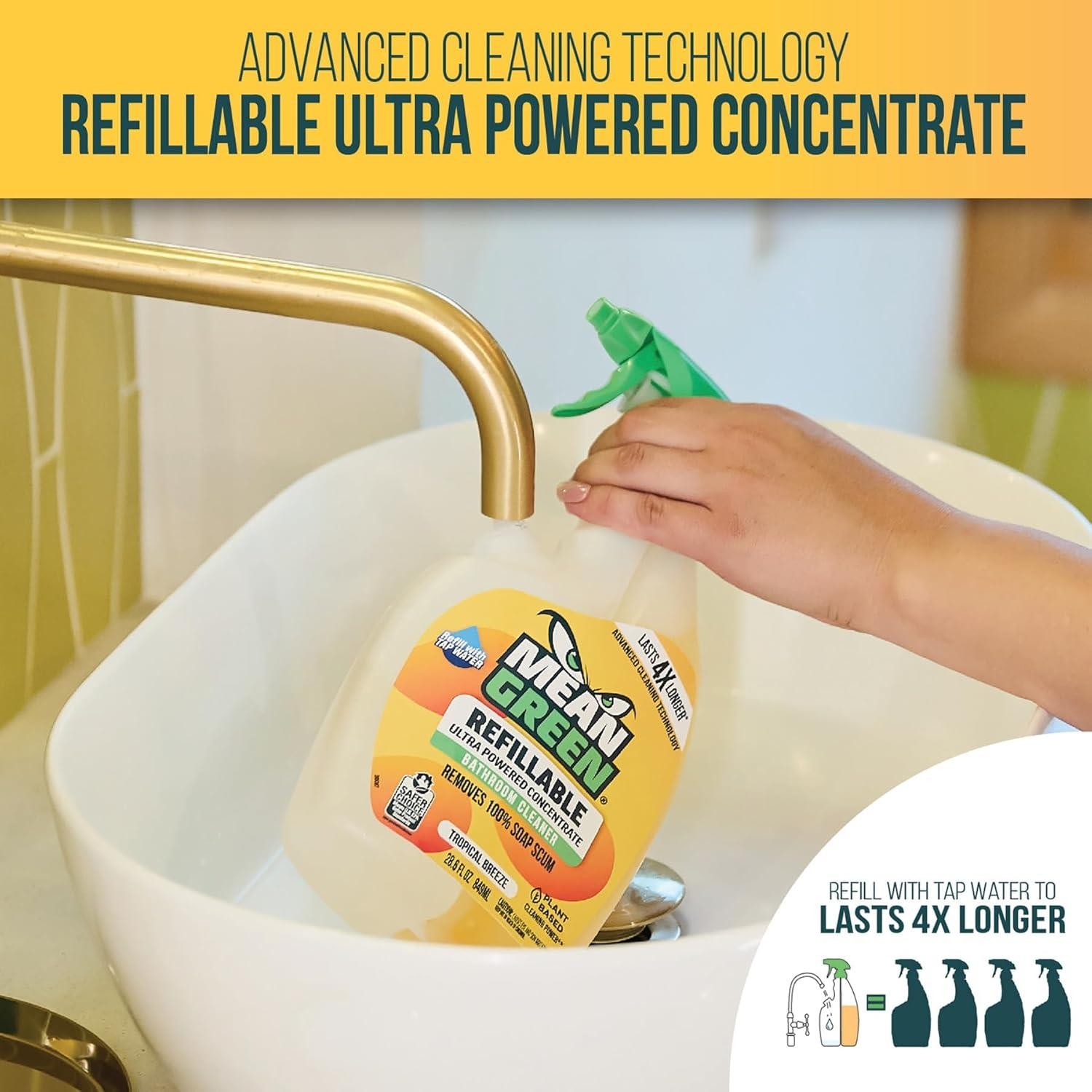 Mean Green Refillable Bathroom Cleaner Concentrate, 14.3 oz – 396269