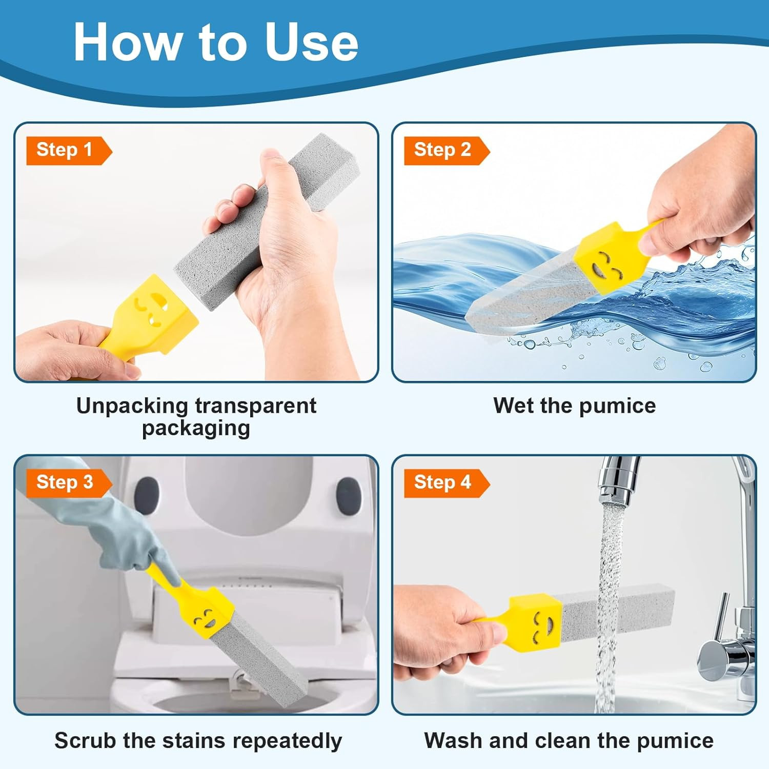 10 Pack Pumice Stone with 2 Handles Toilet Bowl Cleaner Ring Remover Pumice St