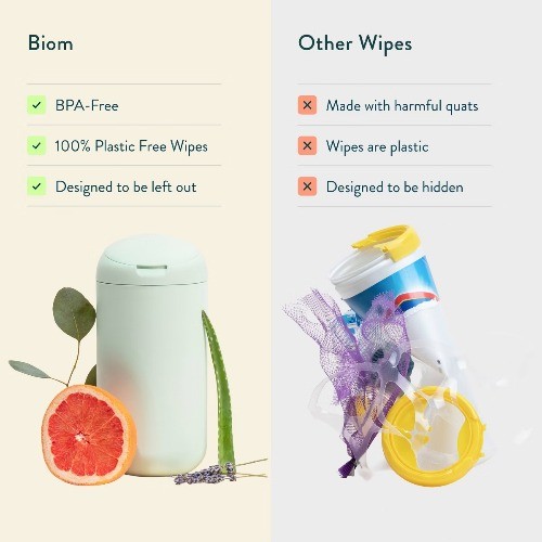 Biom Plant Based Refillable All Purpose Wipes Variety – 3pk/180ct