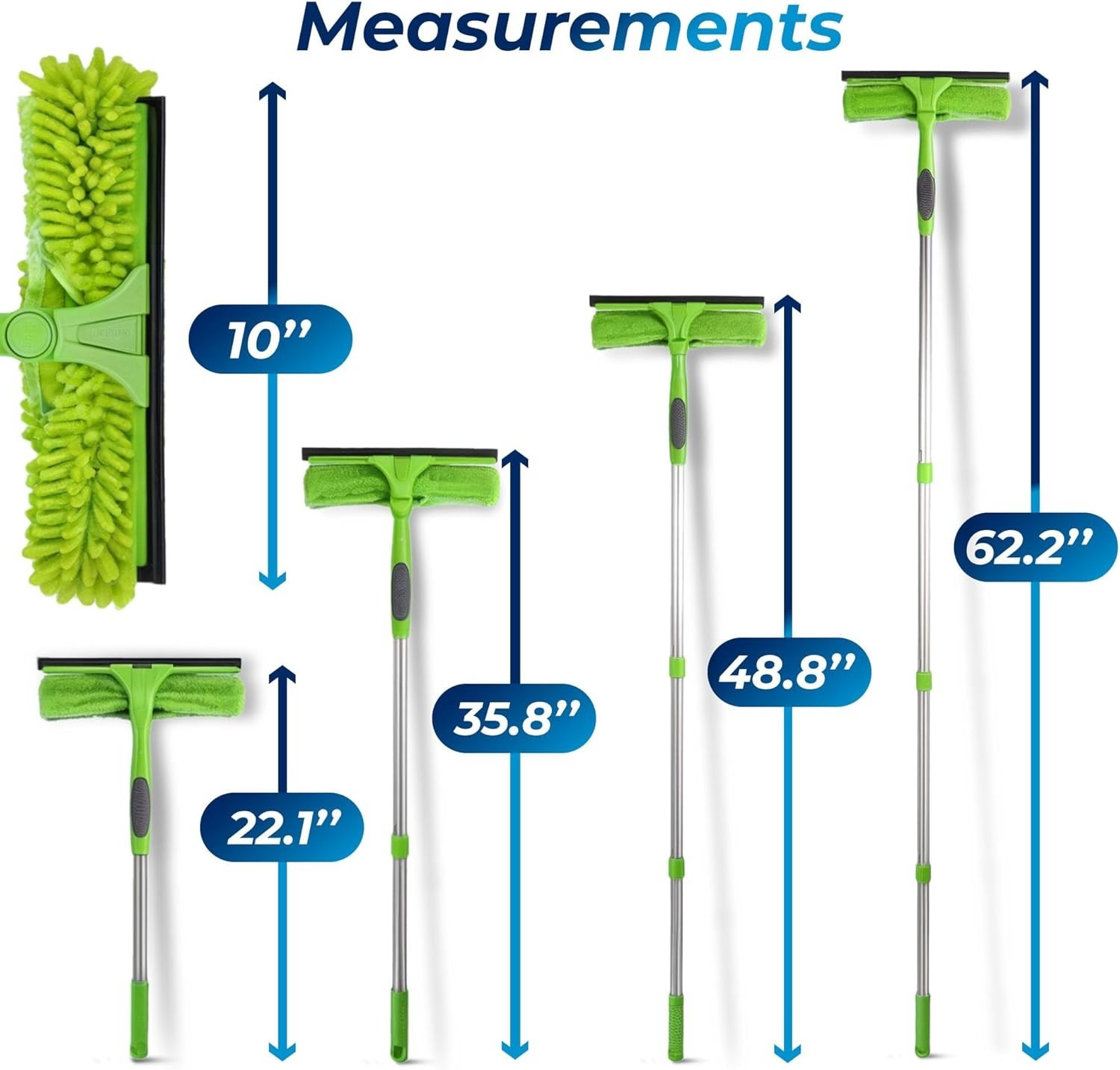 2-in-1 Window Squeegee & Microfiber Scrubber for Solar Panels & RVs