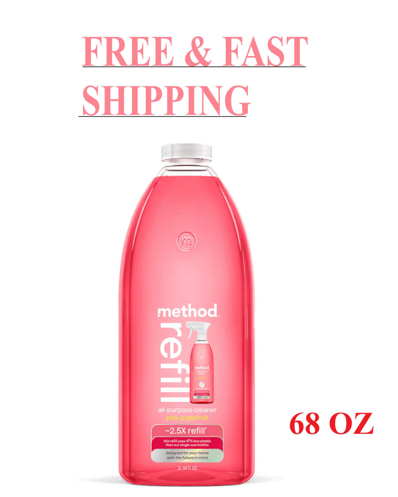 Method All-Purpose Cleaner Refill, Pink Grapefruit, 68 Fl Oz