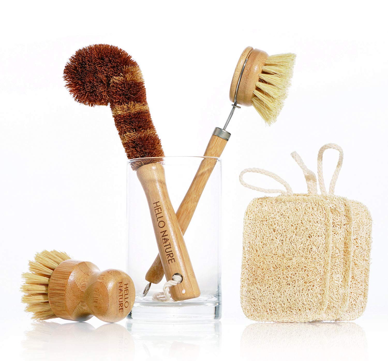 Plant-Based 6pcs Kitchen Brush Set by , Sustainable & Biodegradable Natural F…
