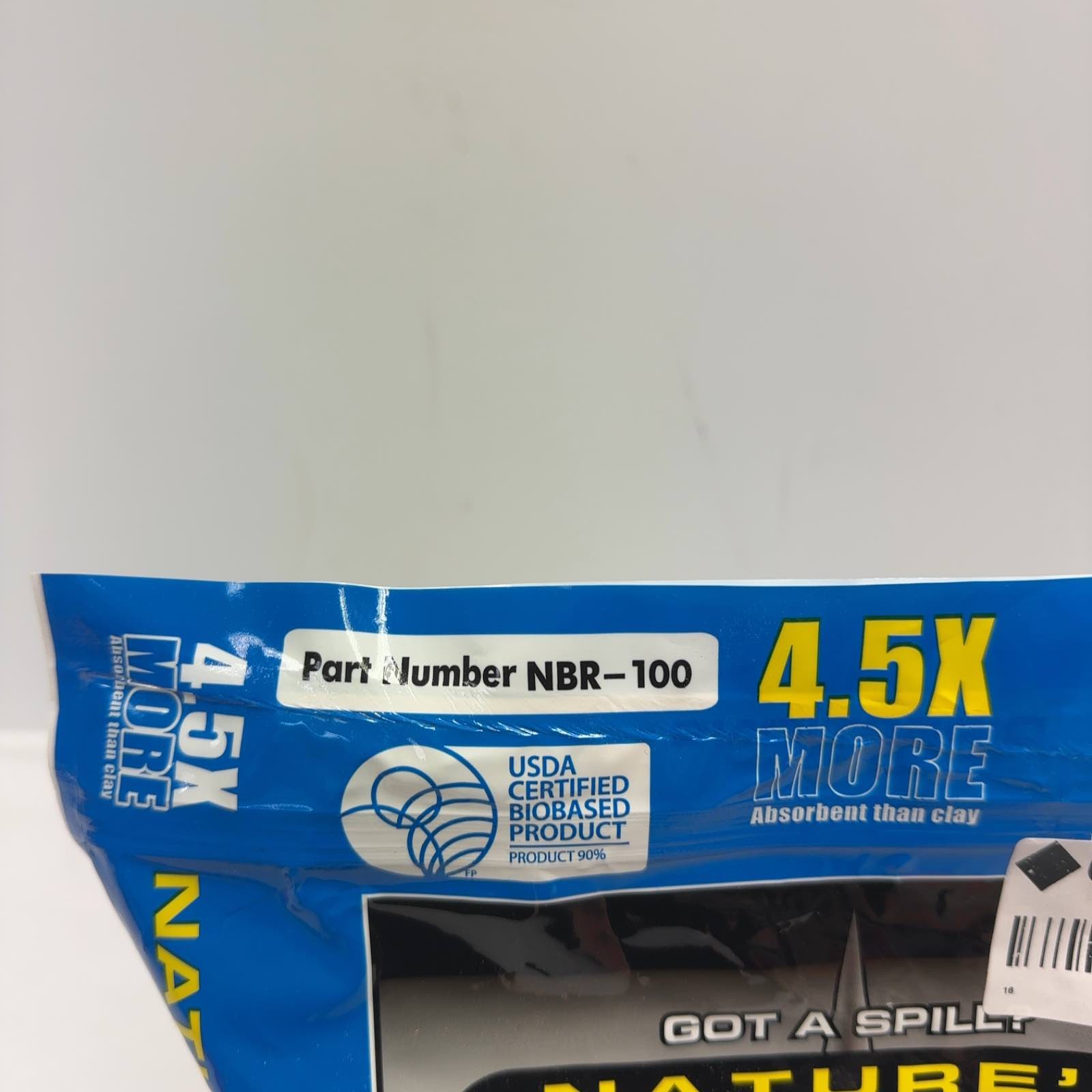 NATURE’S BROOM NBR-100 BIO BASED OIL SPILL ABSORBENT GRANULE POUCH 0.2 CU FT
