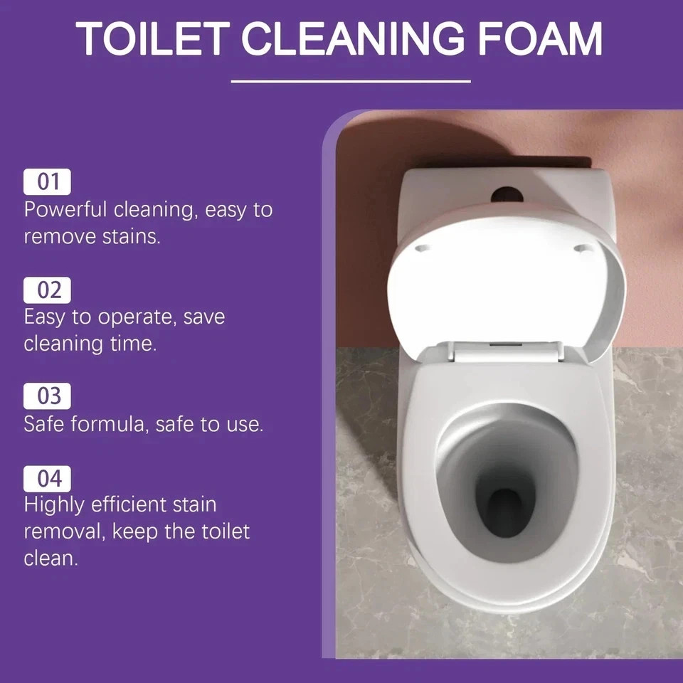 1~5 Bags Fizzclean Toilet Foam Cleaner, Toilet Cleaning Foam Insta-Action 100g