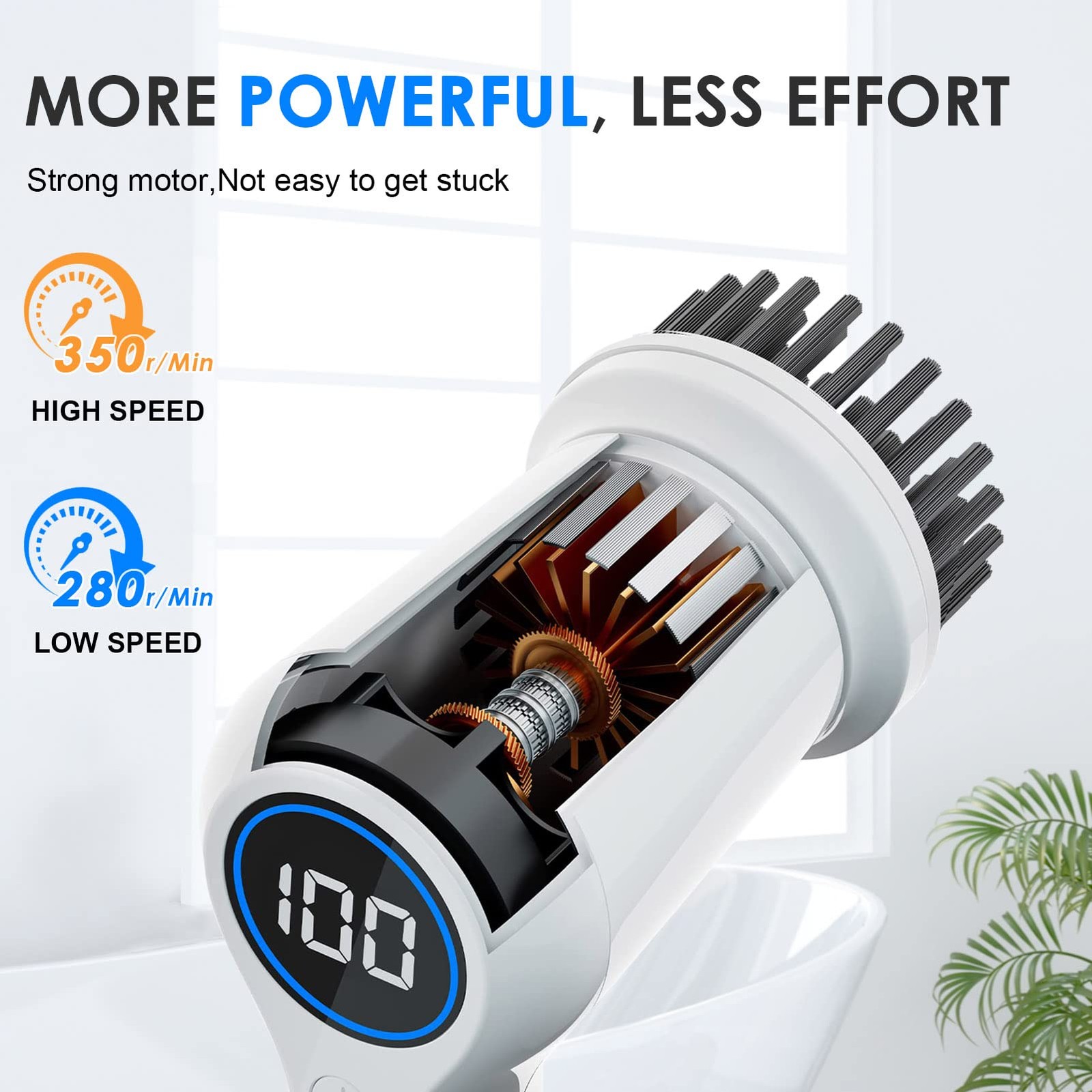 Electric Spin Scrubber Power Cleaning Brush Shower Scrubber With Digital Display