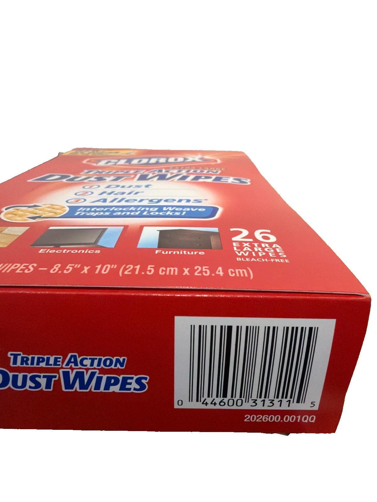 Clorox Triple Action Dust Wipes Extra Large 26 Count 2 Sided MultiSurface 8.5×10