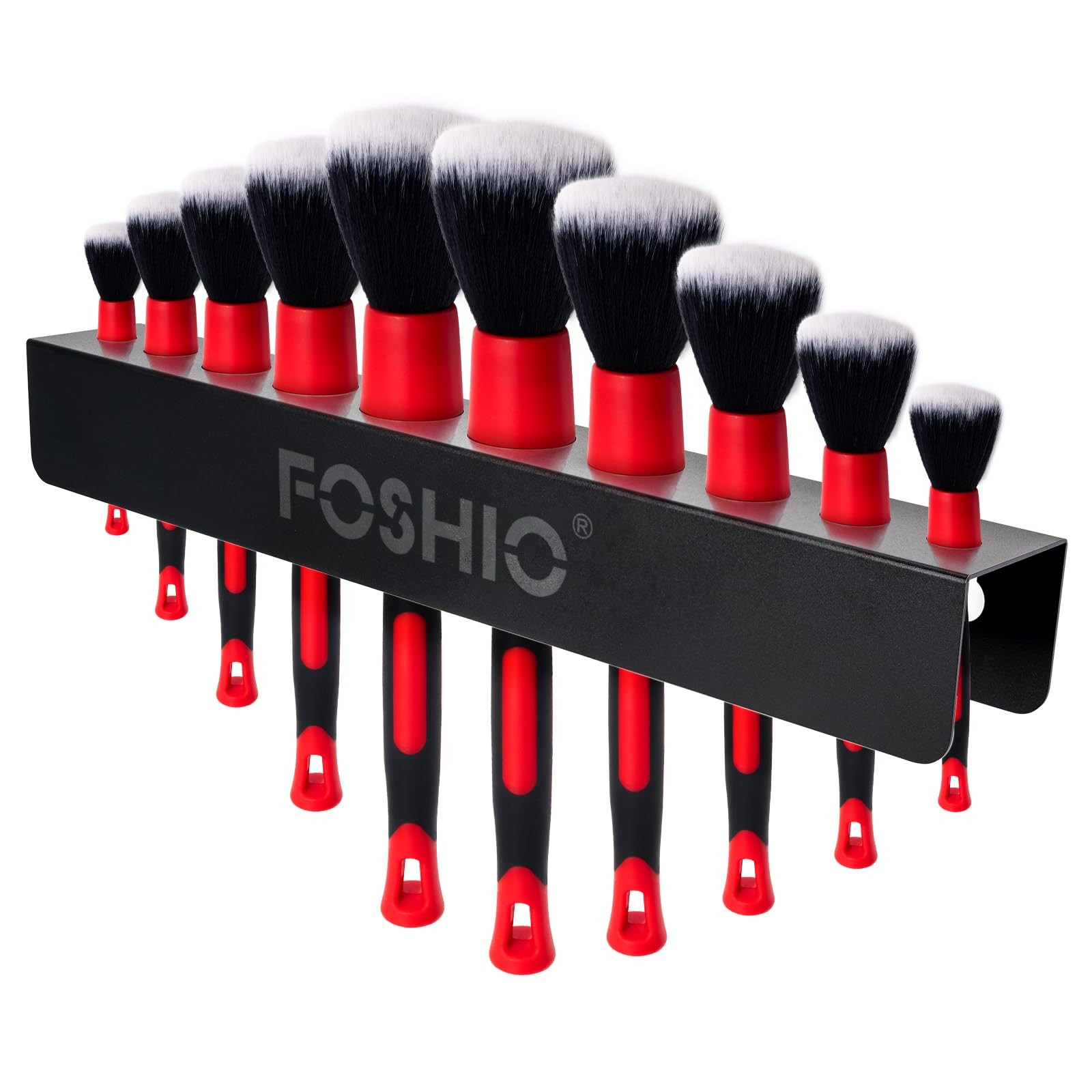 Car Detailing Brush Holder Mounting Hardware Metal Rack 10 Brushes Garage