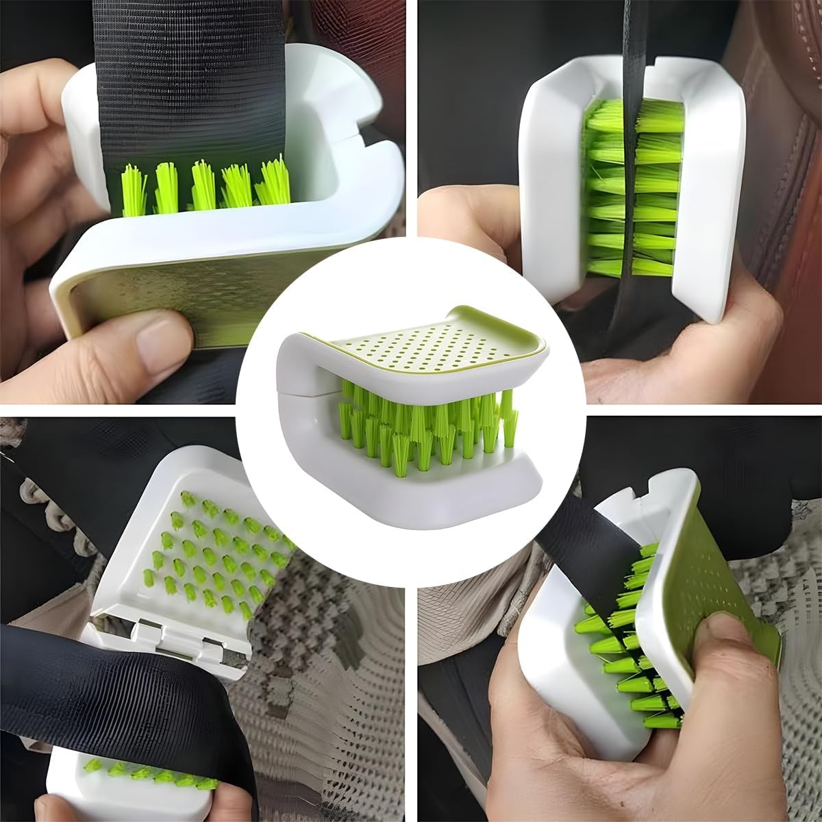 Cleaning Brush, Double Sided U-Shaped Safety Belt Bristle Scrubbe Color: 1 PCS