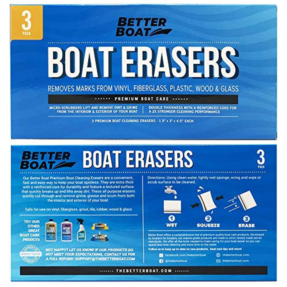 Better Boat Premium Boat Scuff Erasers Magic Boating Cleaning Black Streak Marks