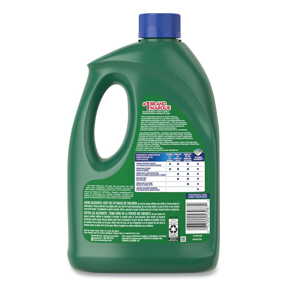 Cascade 53987 Complete 120 oz Bottle Gel Dishwasher Detergent – Fresh (4/CT) New