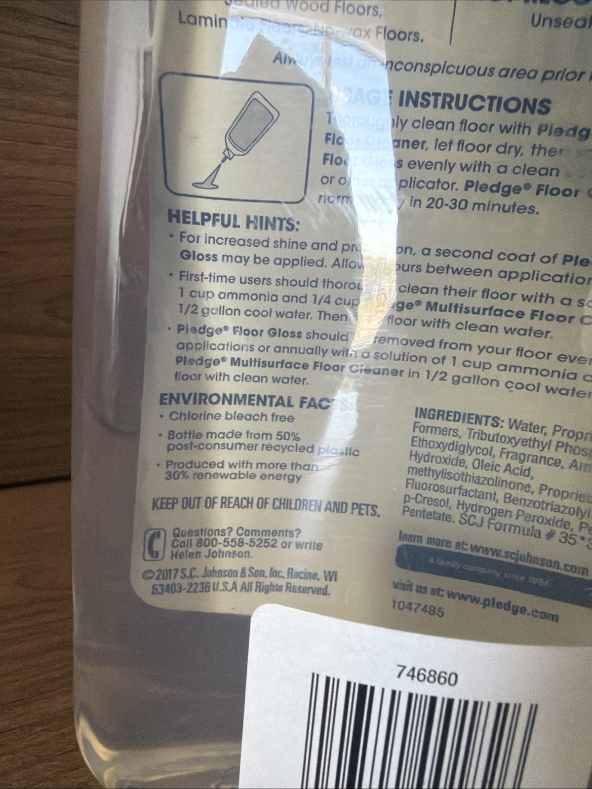 Pledge Revive It Original Floor Gloss Cleaner Long Lasting Shine 27oz New NOS