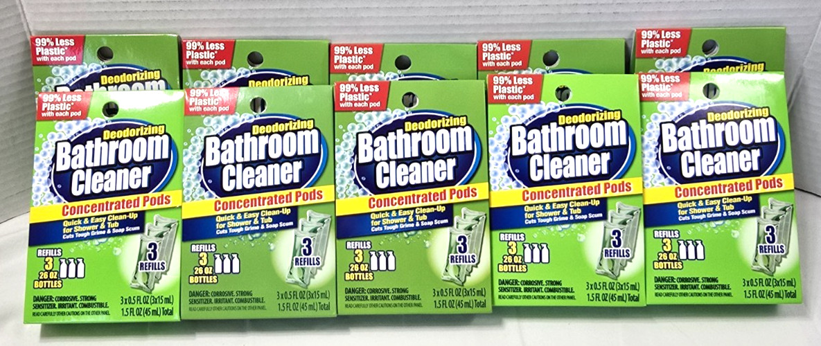 Deodorizing Bathroom Cleaner Concentrated Pods Lot of 10 x 3 Refills pp=30 pods