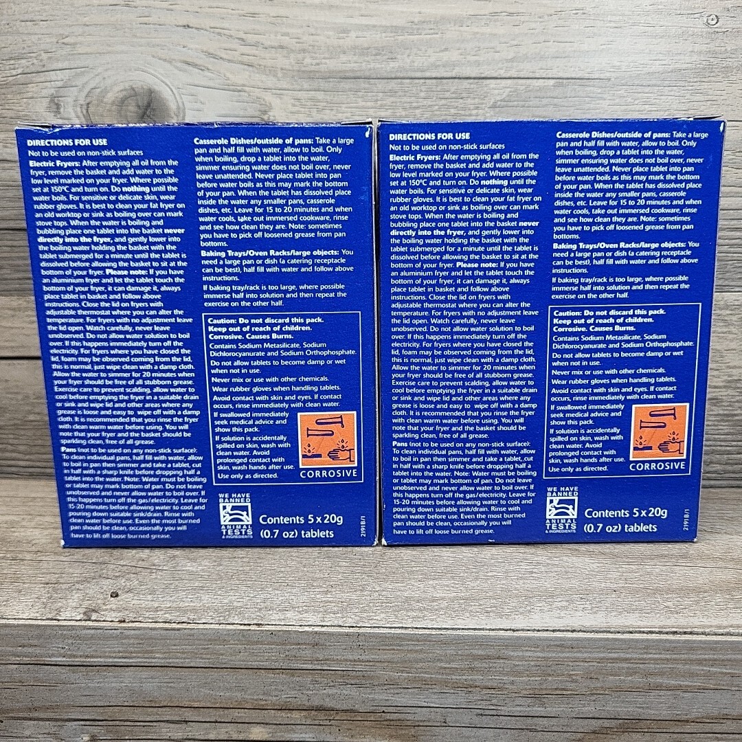 Lot of 2 Astonish Grease Buster Tablets (new) 5 tablets/box for pans rack fryers