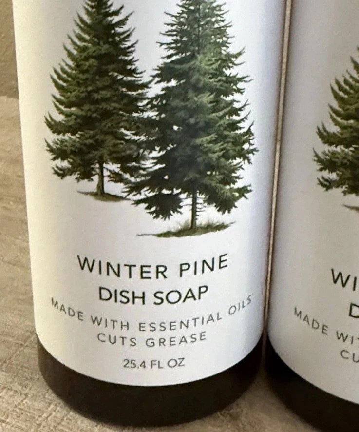 (2-Pack) SAND + FOG ~ WINTER PINE Scented Essential Oil DISH SOAP Cut Grease
