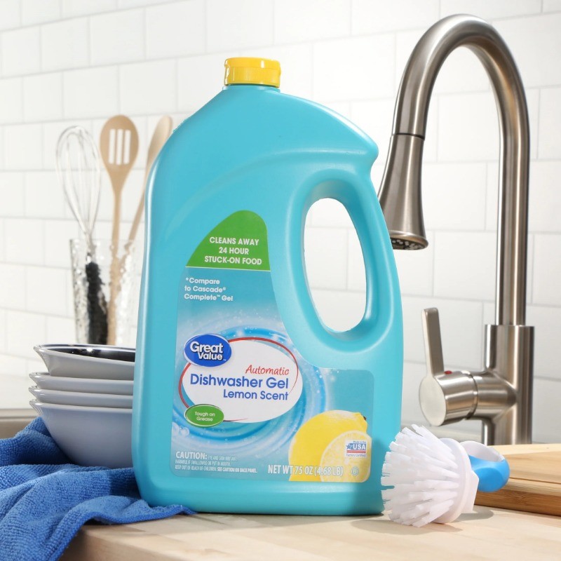 (2 pack) Great Value Automatic Dishwasher Gel, Lemon Scent, 75 Ounce, 1 Count