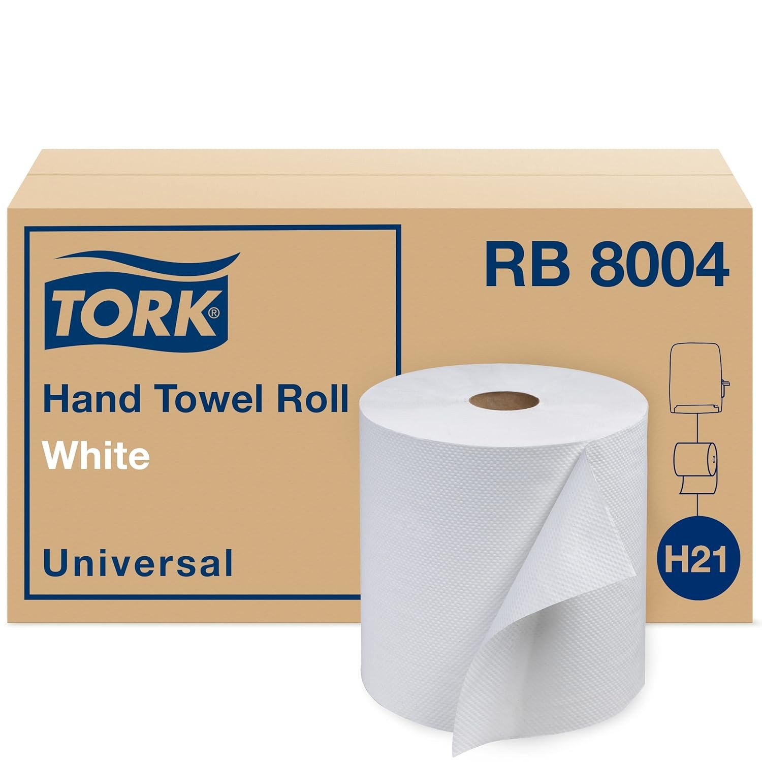 Tork Paper Hand Towel Roll White H21, Universal, 100% Recycled Fiber, 6 Rolls