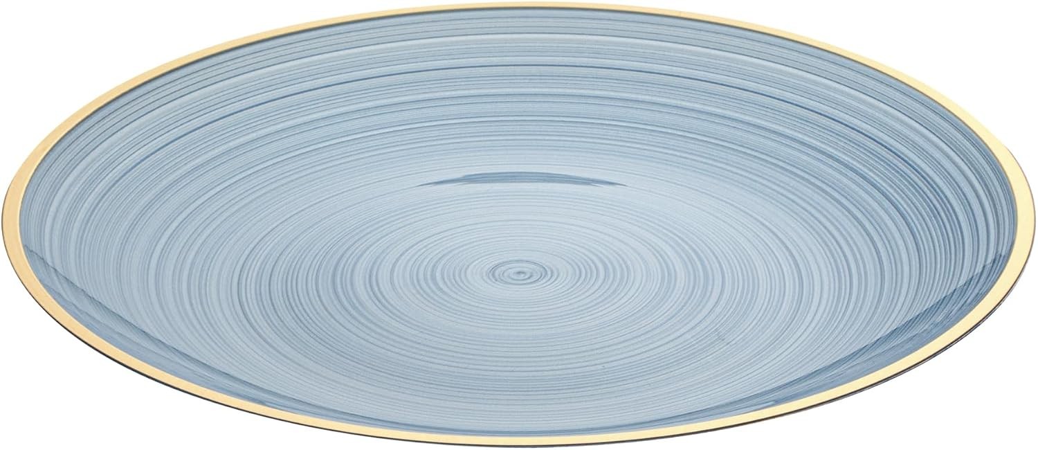 Restaurantware Plastic Plates 100 Pcs 7.25″ Gold Rimmed Disposable Plates Heav