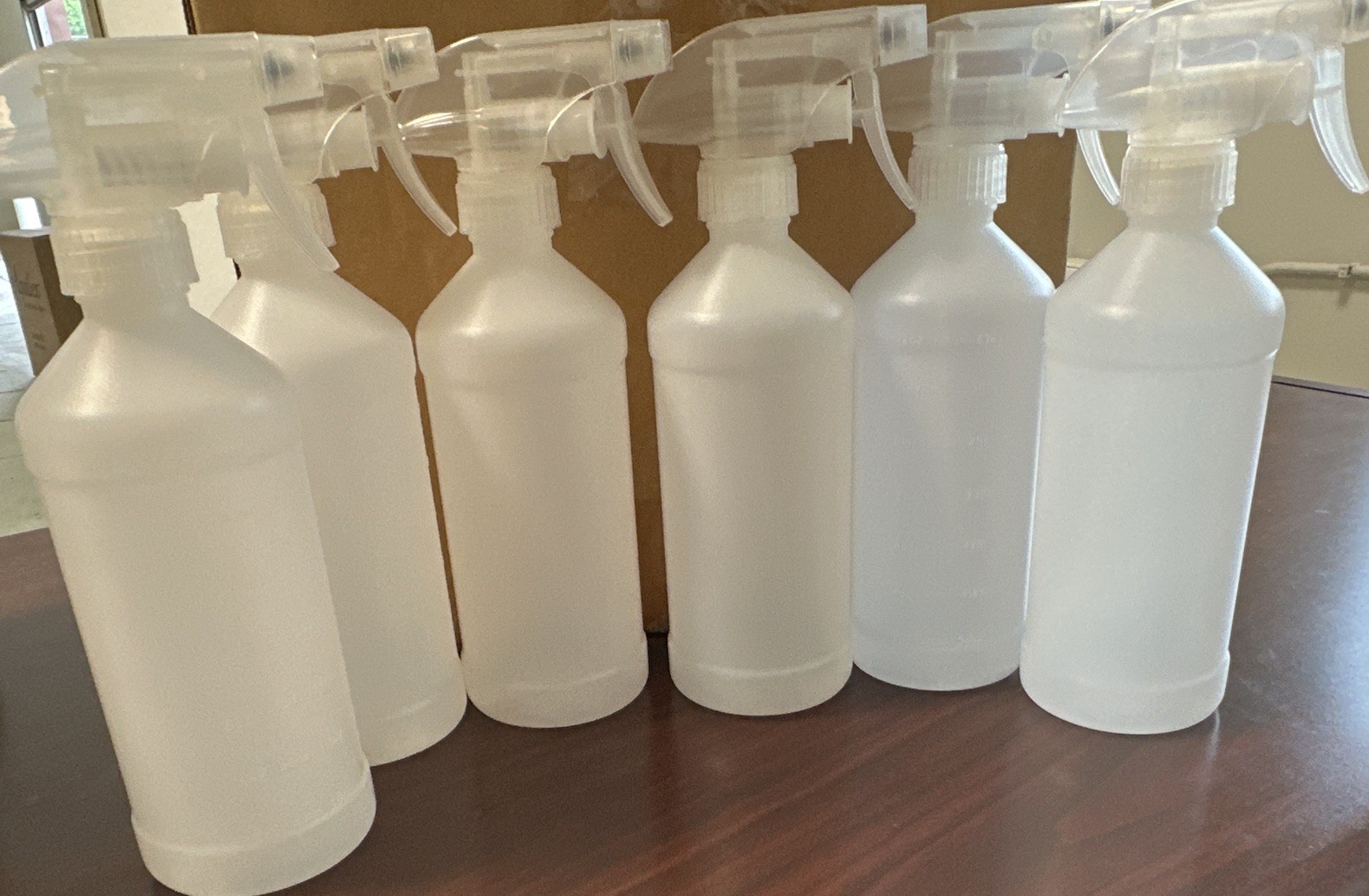 Plastic Spray Bottle 14 OZ Chemical Resistant Sprayer- 6 Pack(white)