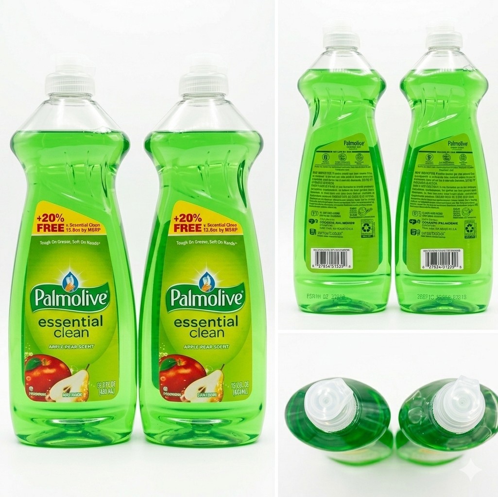 Palmolive Essential Clean Apple Pear Dish Liquid 15.2 fl oz 2 Pack Tough Grease