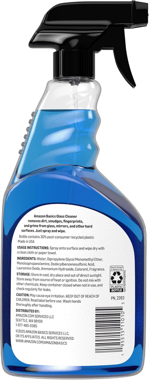 Glass Cleaner, Streak-Free Shine, 32 Fl Oz, Pack of 2 with 1 Sprayer