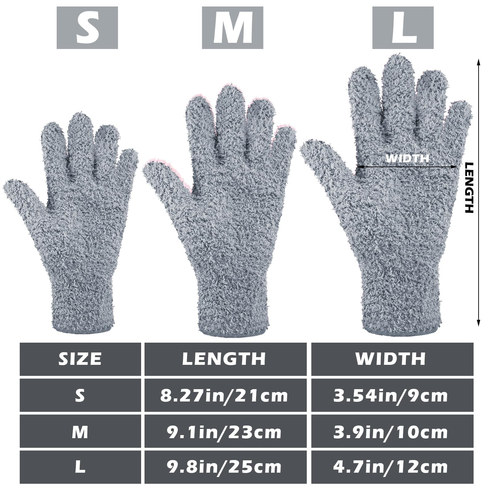 Patelai 3 Pairs Microfiber Plant Dusting Medium, Dark Blue, Gray, Khaki