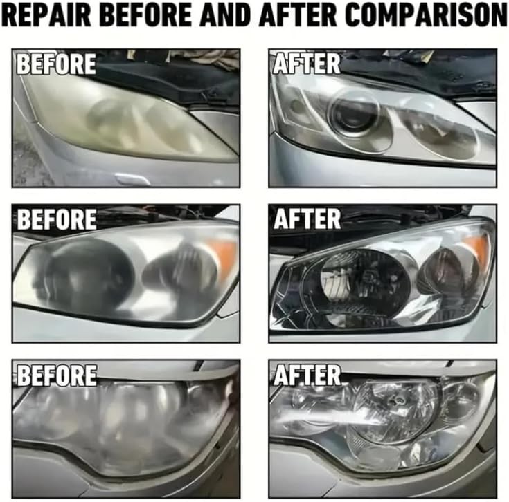 Headlight Repair Kit Restore Yellow Oxidized Headlights Car Truck Motorcycle