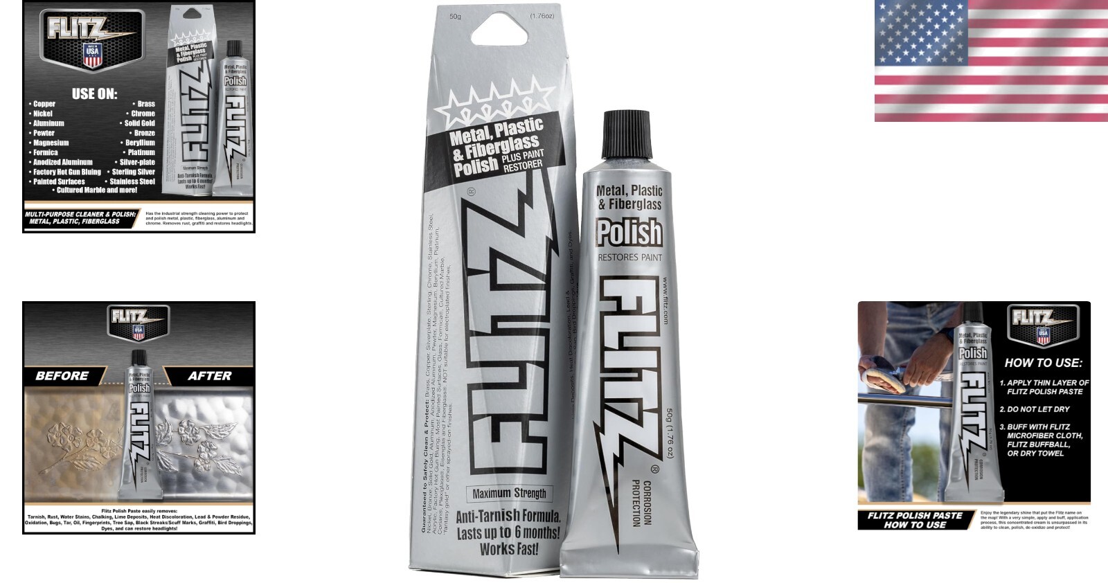 Rust Remover and Cleaner Paste for Metal, Plastic, Fiberglass – Made in USA
