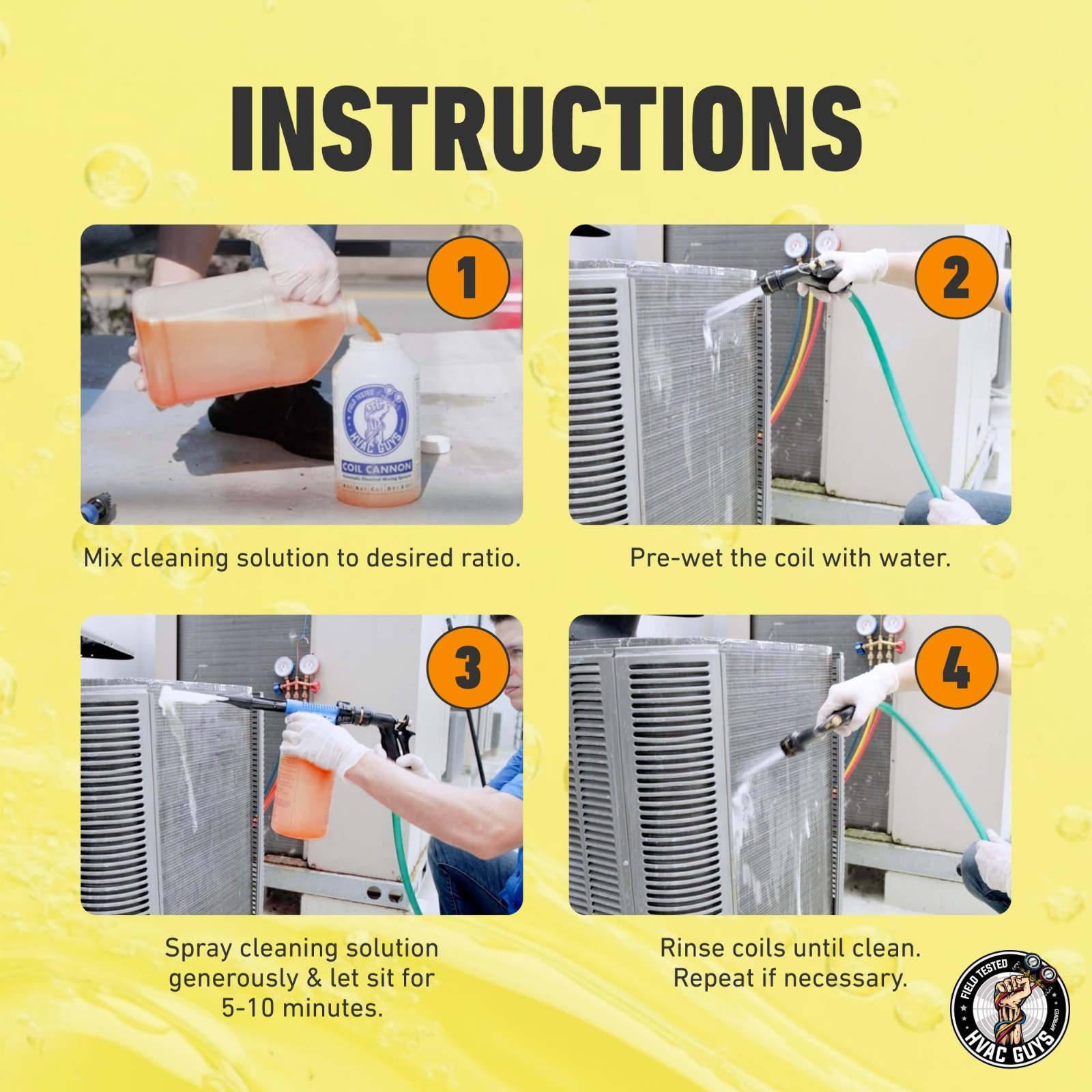 AC Coil Cleaner for Condensers & Evaporators | No Rinse, 1 Gallon, 4:1 to 10:1 D