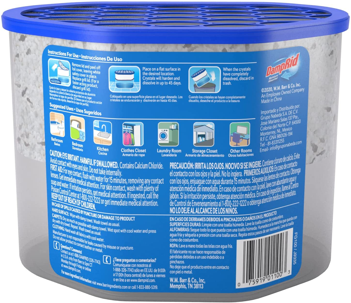 FG100 Unscented Disposable Moisture Absorber, 10.5-Ounce,White