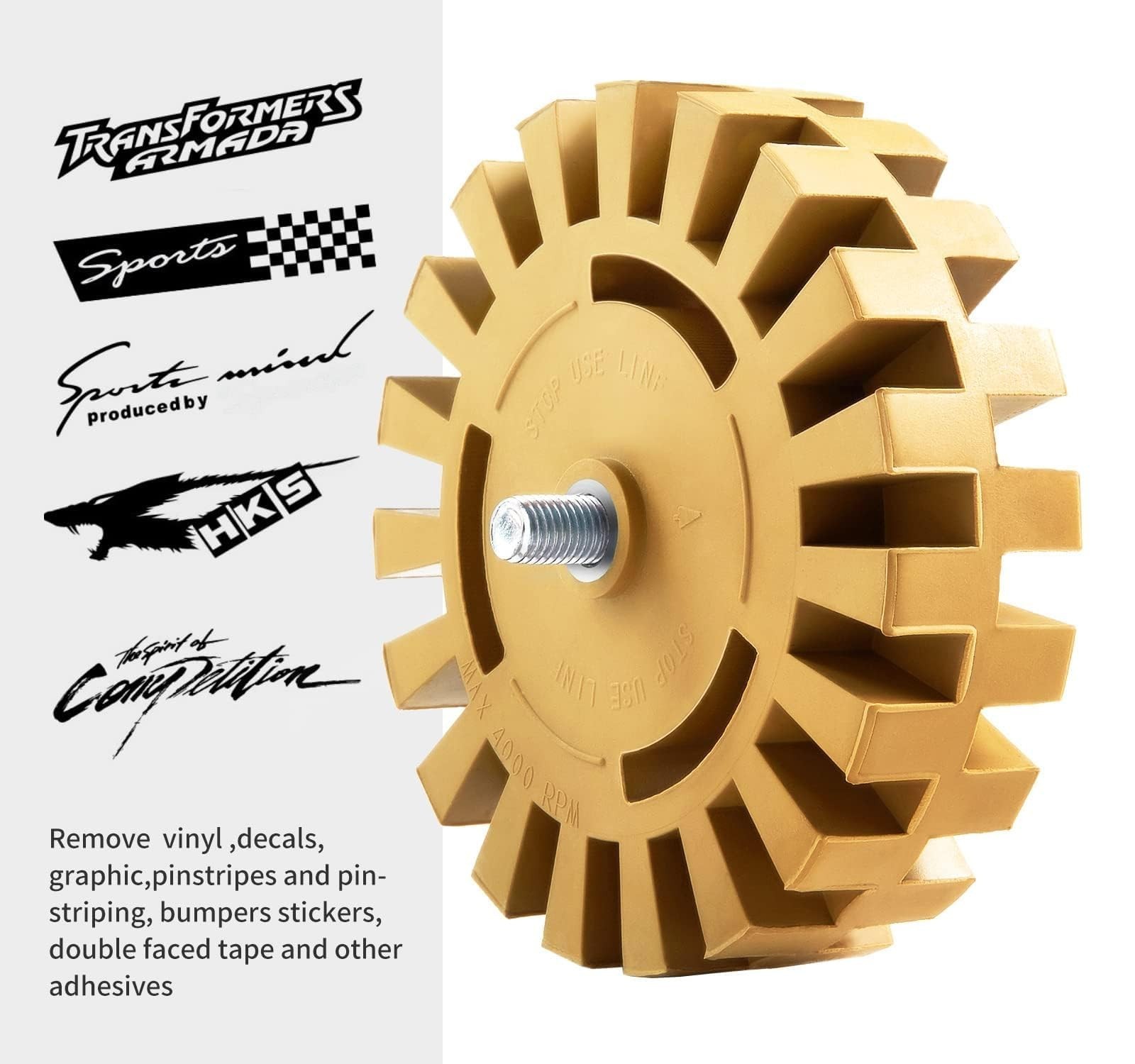 CowboyBOB Decal Remover Eraser Wheel Rubber Wheel for Drill Removes Car Strip…