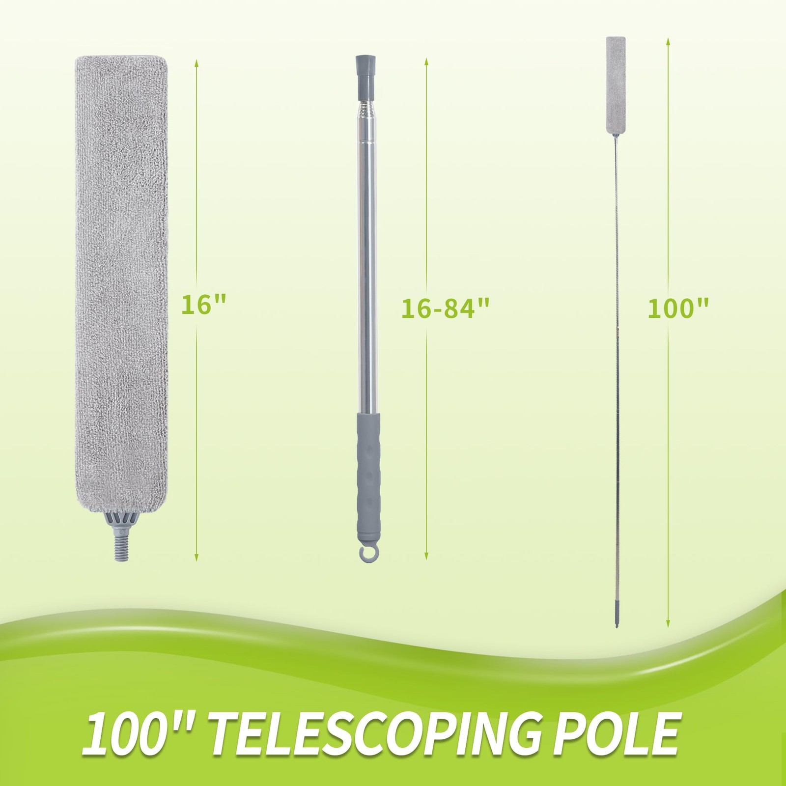 Skinny Duster with Extension Pole for Under Furniture, Under Appliance Cleani…