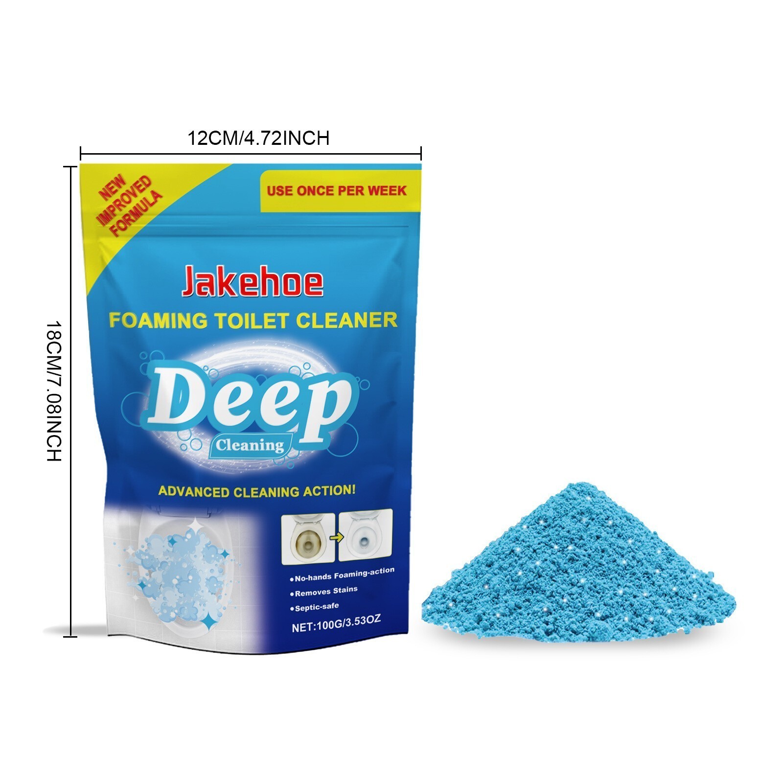 Splash Foam Toilet Bowl Stains Cleaner Powder 100g Remove Odor Stains Fresh