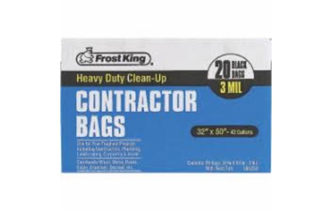 42 Gal. 32 in. x 50 in. Contractor Black Recycling Bags – pack of 20