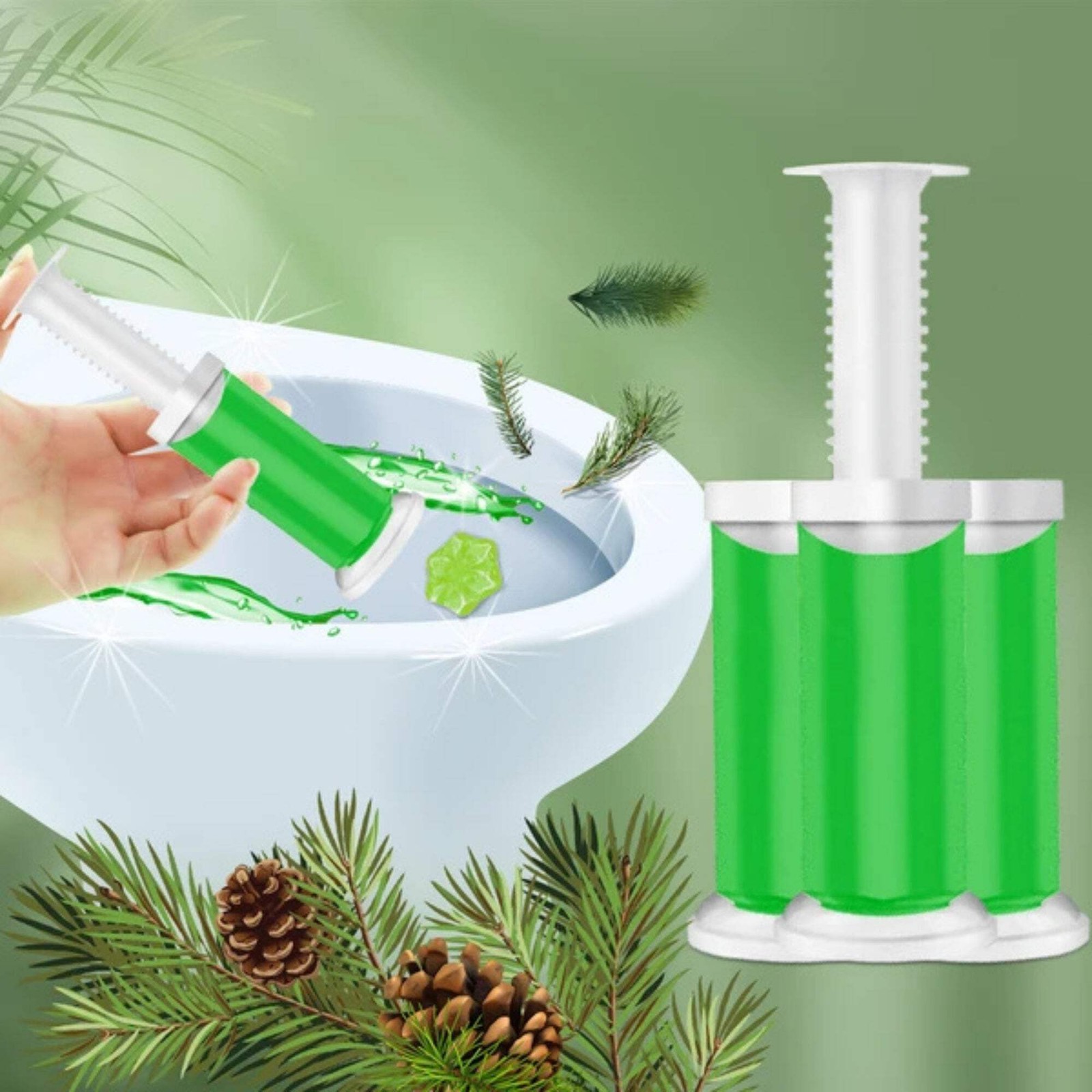 Air Fusion Pine Scent Toilet Cleaning Gel 56 Stamps 6.43oz 4 Pack