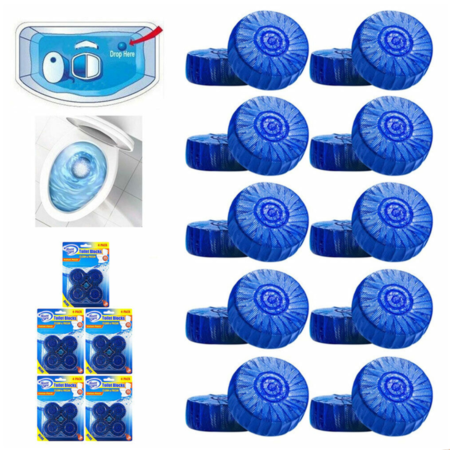 72 Tabs Homenite Automatic Toilet Bowl Cleaner Bleaches & Blue (Total 18 Pks)