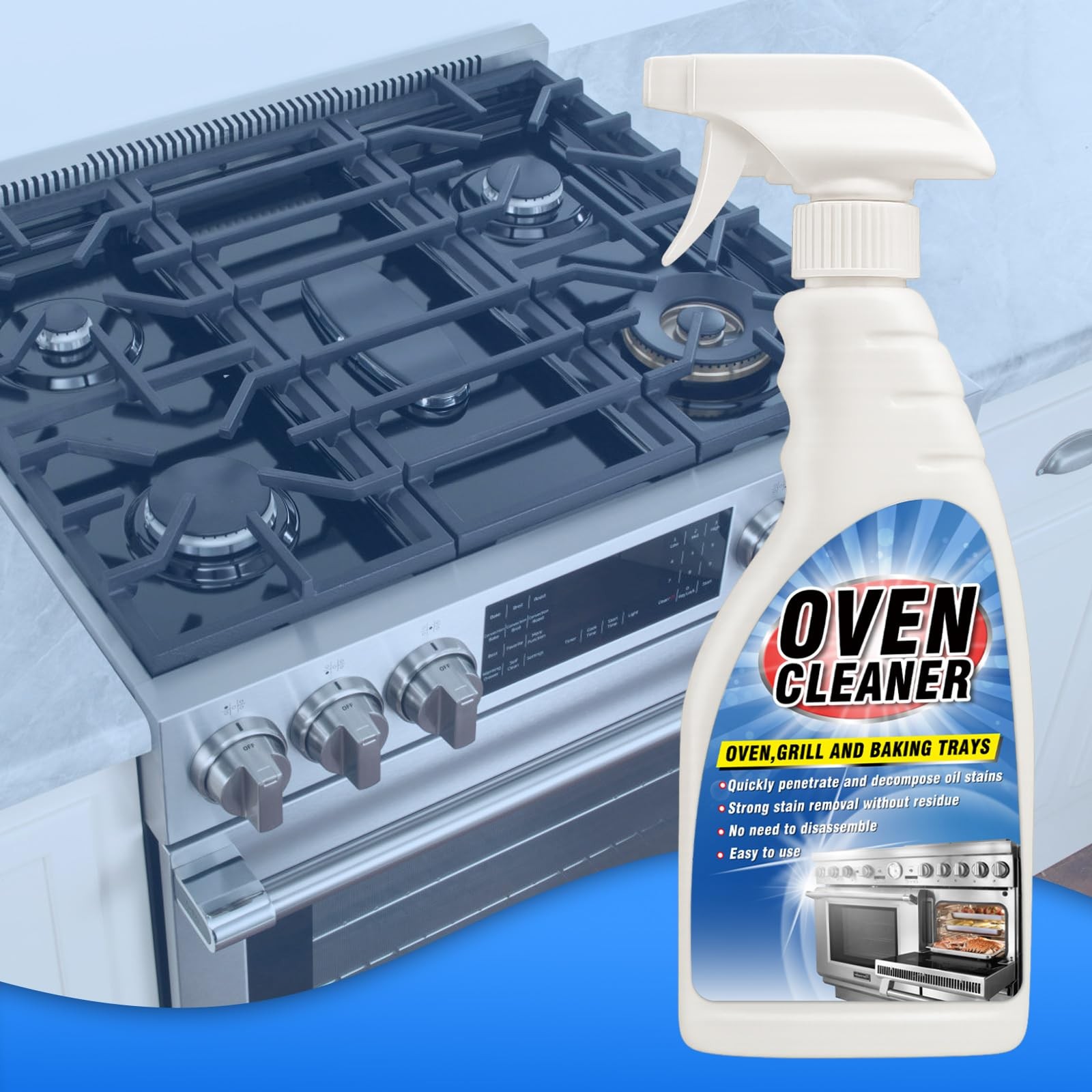 Heavy Duty Stove and Oven Cleaner Kit, Includes Cleaning Tool, Razor, Scraper…