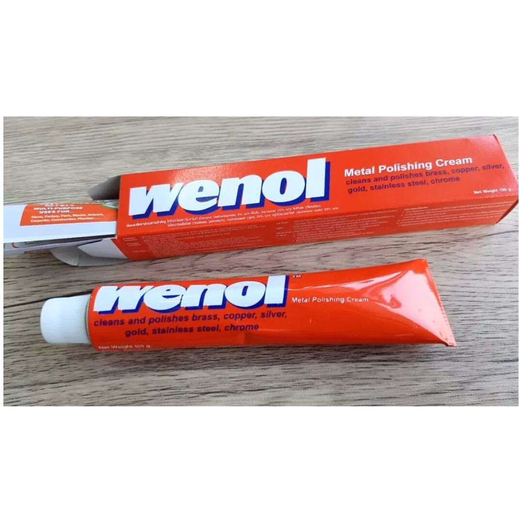 WENOL Metal Polishing Cream Brass Stainless Steel Aluminum Silver Gold 100 gx2