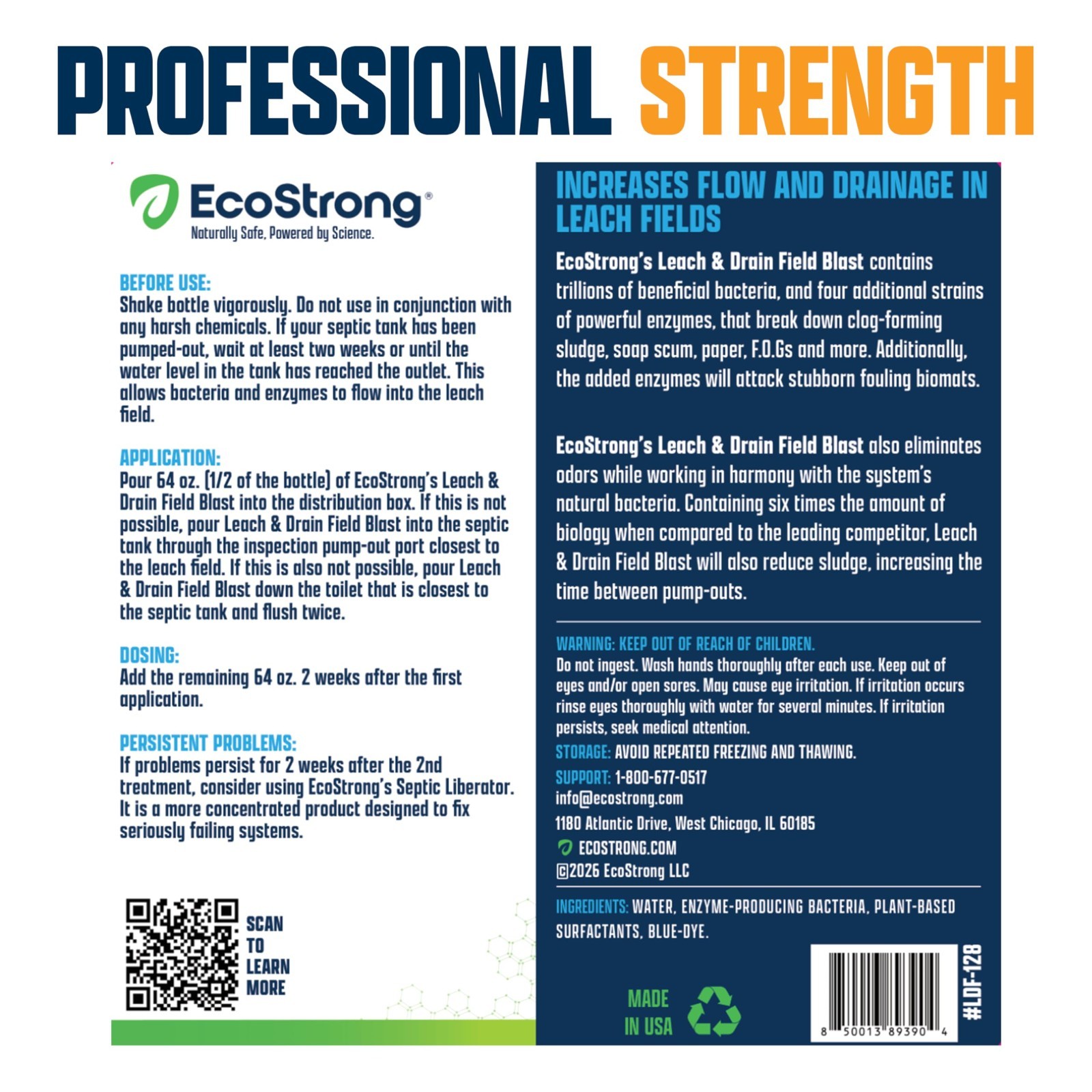 Septic Tank Treatment Bio-Enzyme Cleaner | Breaks Down Clogs & Odors | 64 OZ