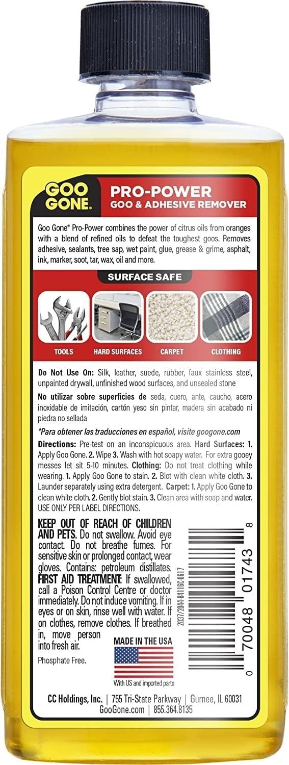 Goo Gone Pro Power Adhesive Remover 2 Pack Citrus + Scraper Tool