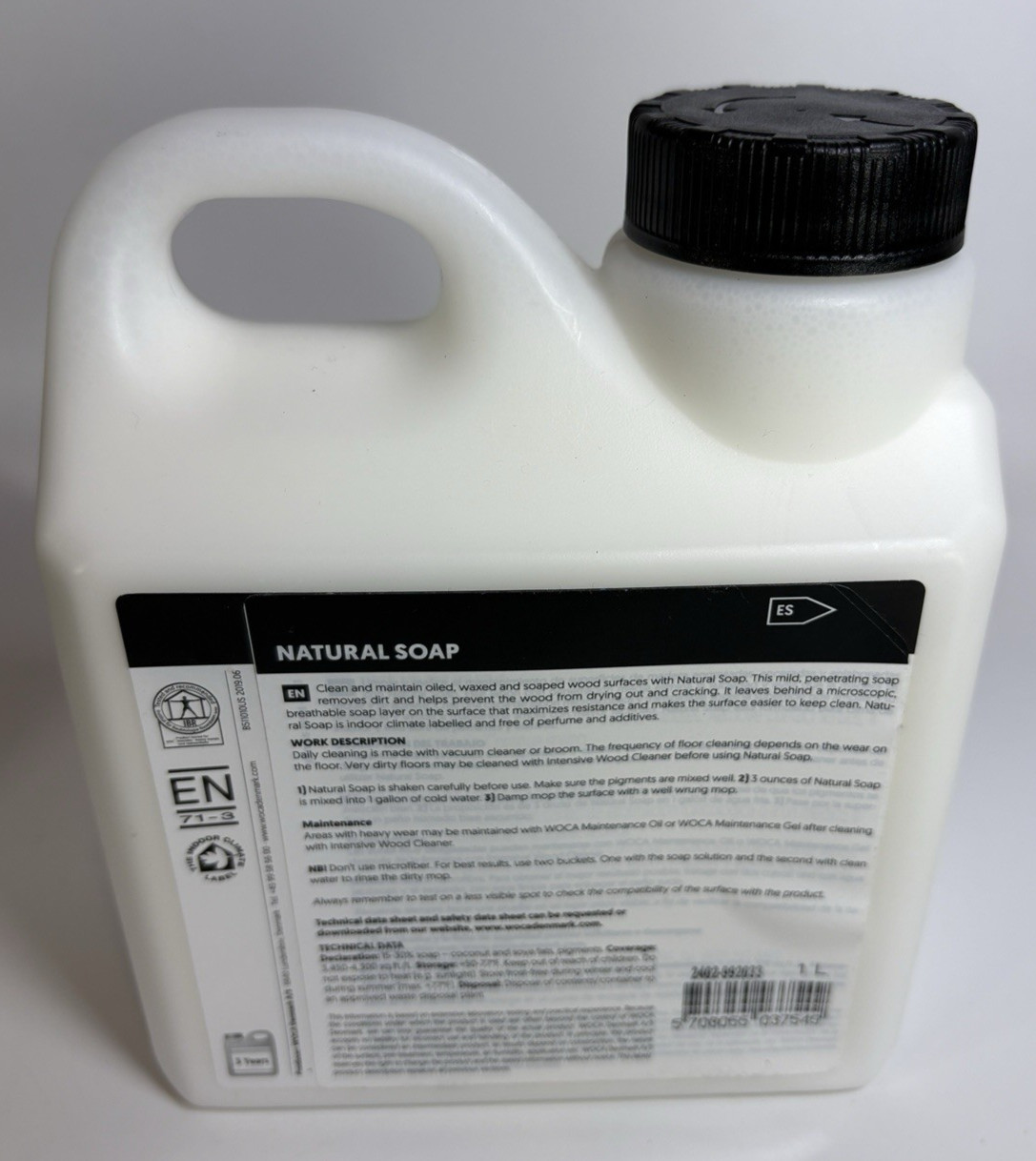 WOCA Natural Soap White 1 Liter/33.81 Fl oz