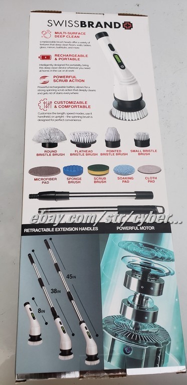 Swiss Brand Expandable Cordless Spin Brush; New in Box
