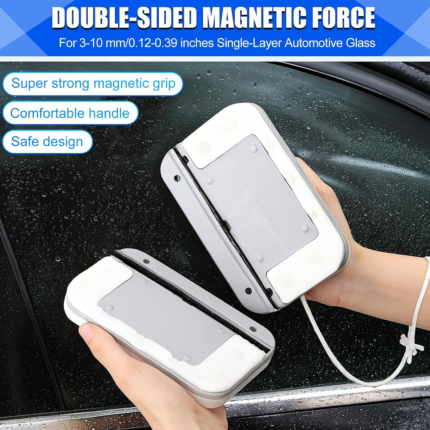 Magnetic Window Cleaner, Windshield Magnetic Car Window Cleaner Tool