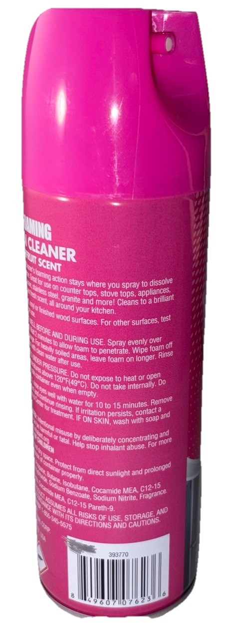 Homebright Power Foaming Kitchen Cleaner 12oz Pink Grapefruit Scent-NEW-SHIP24HR