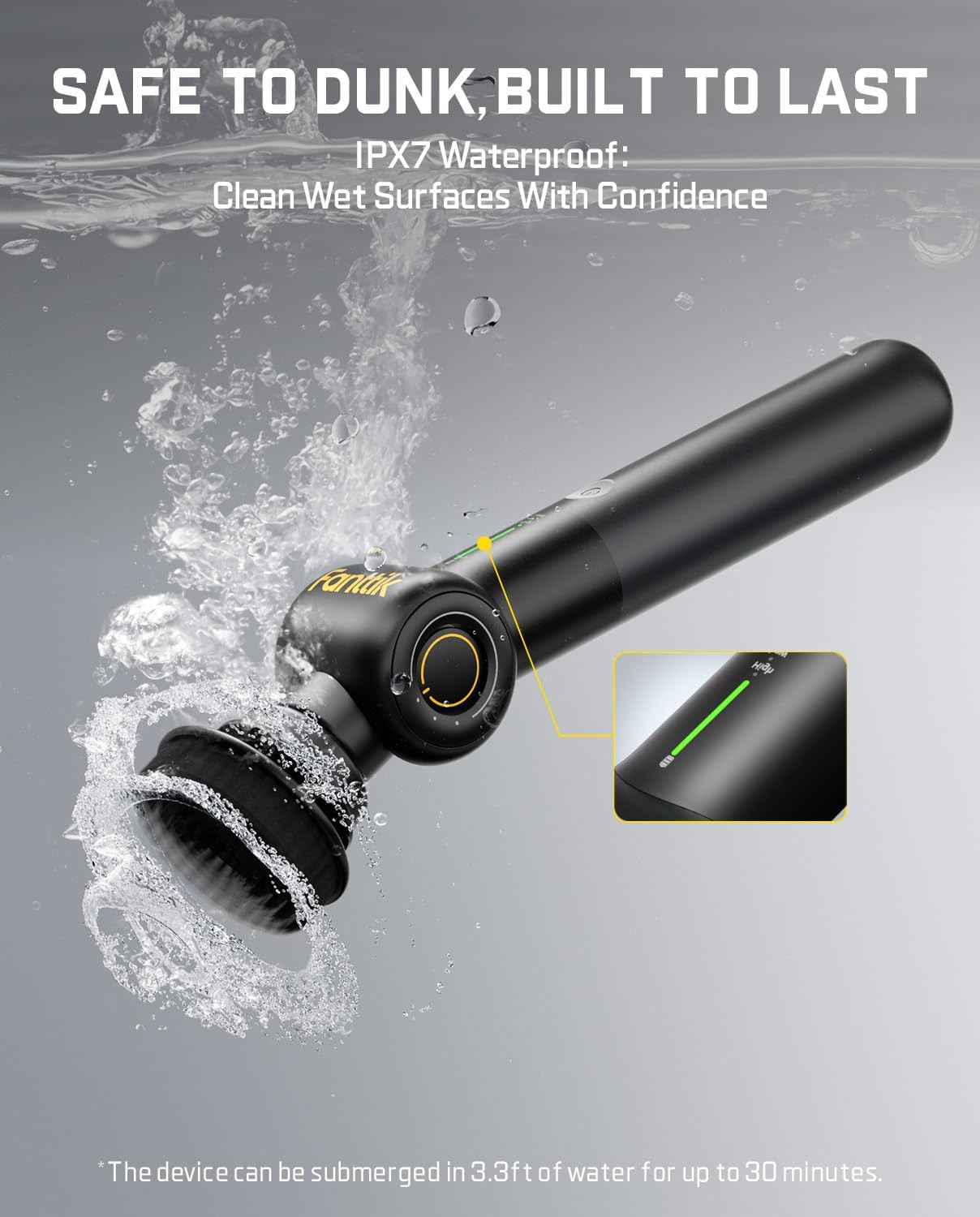 Flip G9 Pro Electric Scrubber, Voltipulse Motor, Dual-Speed Cleaner with 6 Brush