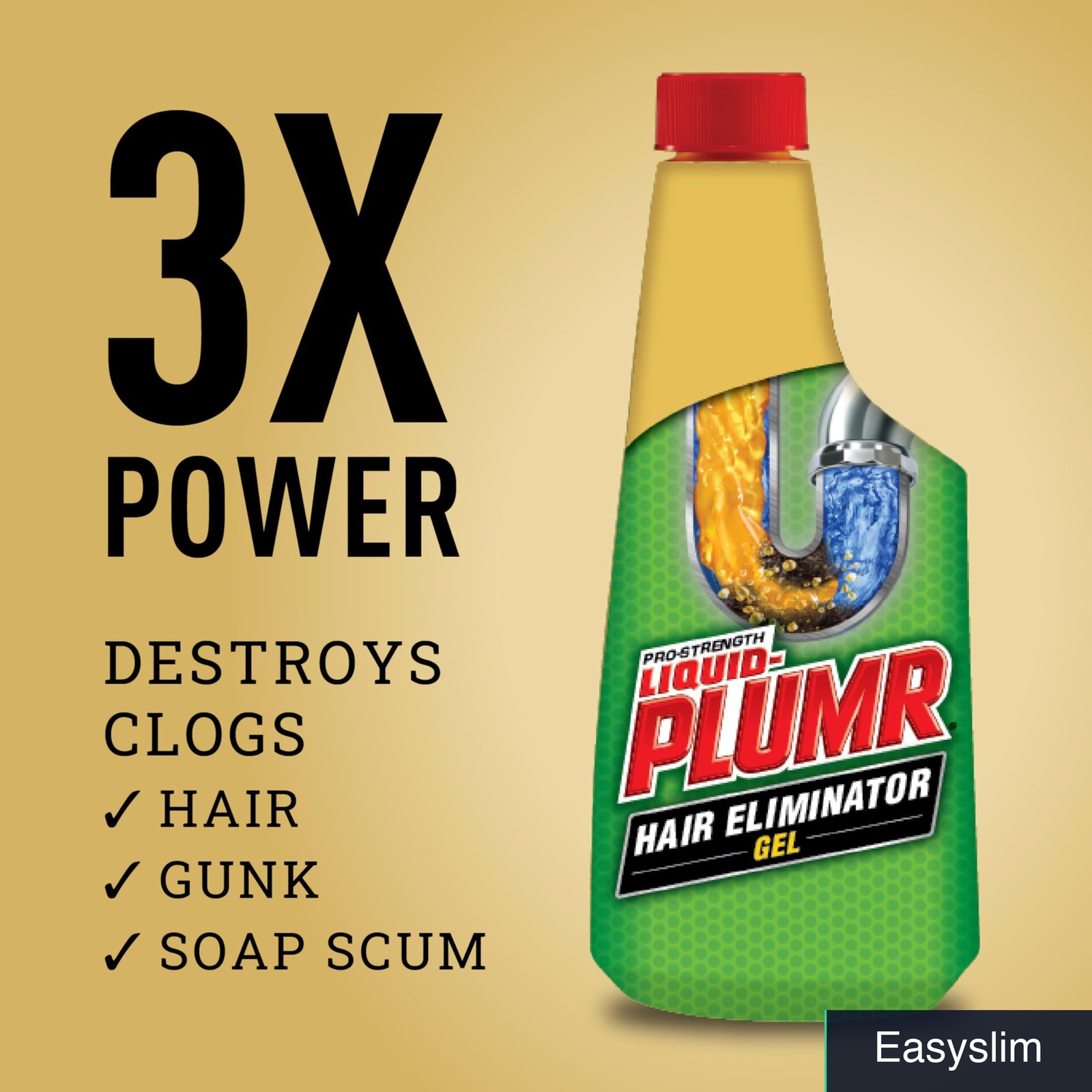 Drain Cleaner Hair Clog Remover Gel 16 FL oz Pro-Strength Formula