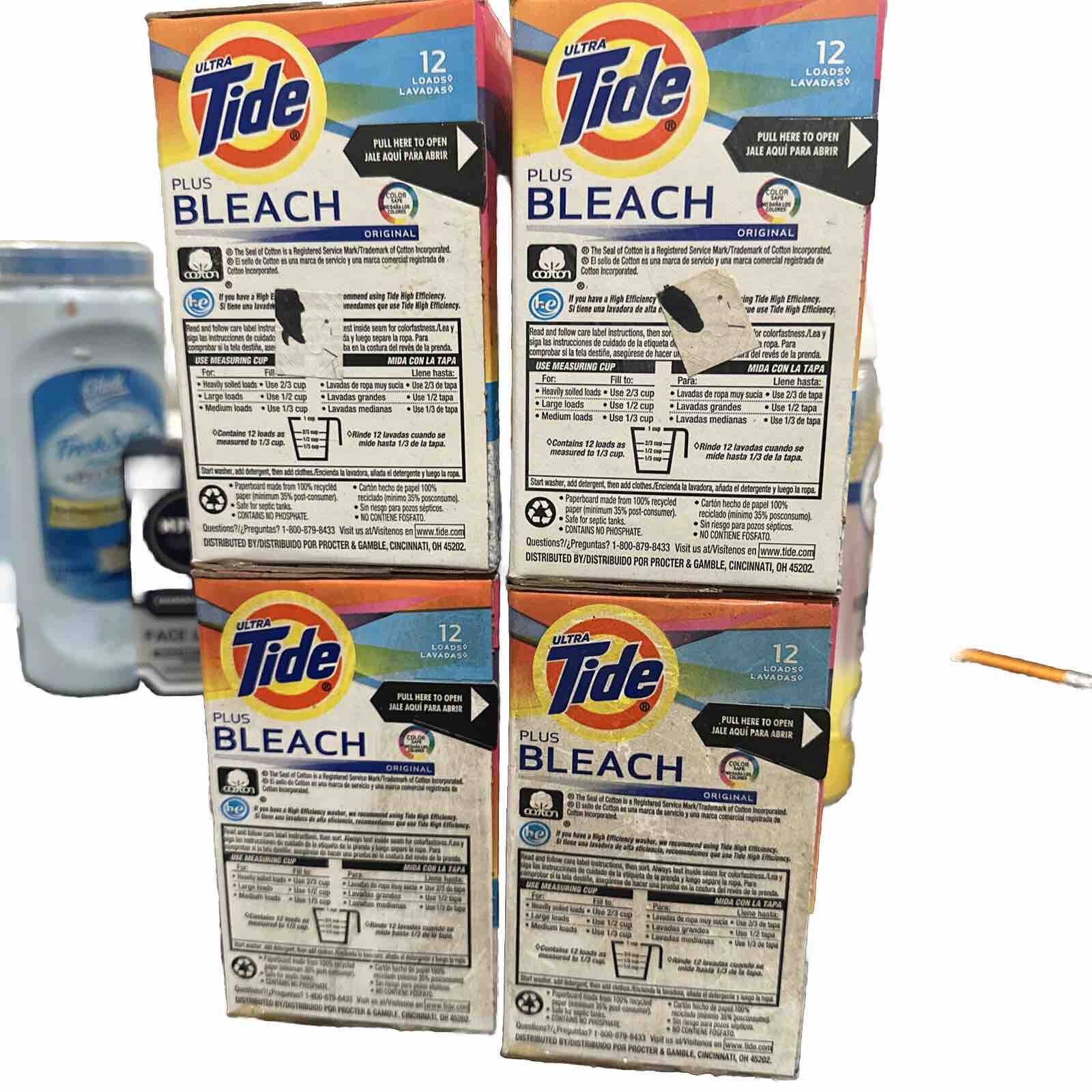 X4 Tide Plus Bleach Acti-Lift Crystals Laundry Detergent Powder 21 oz 12 Loads